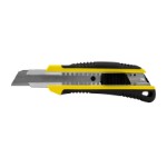General-purpose Knife with Non-Slip Rubbergrip, 18 mm blade, Auto-Lock and Storage with 2 extra blades
